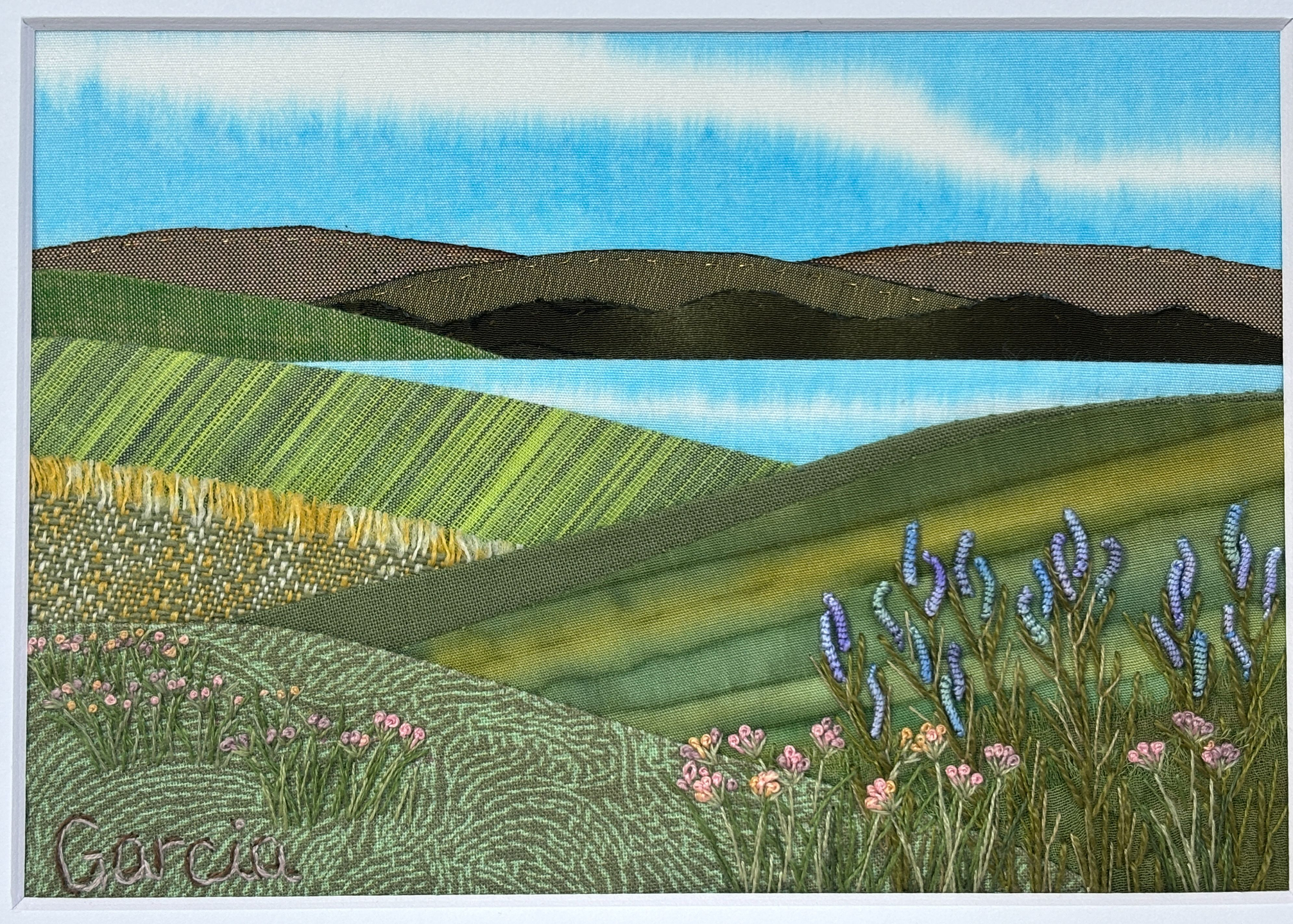 original art fabric landscape