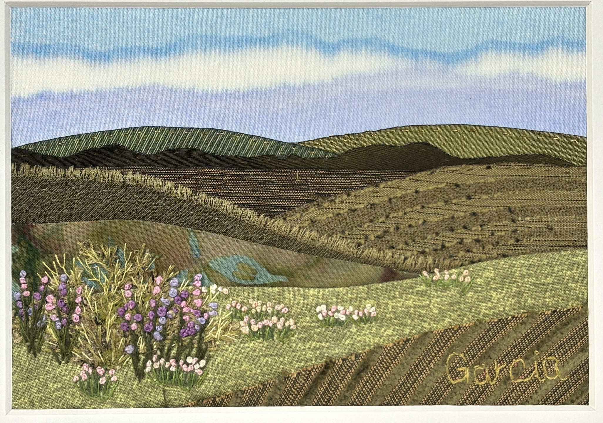 original art fabric landscape