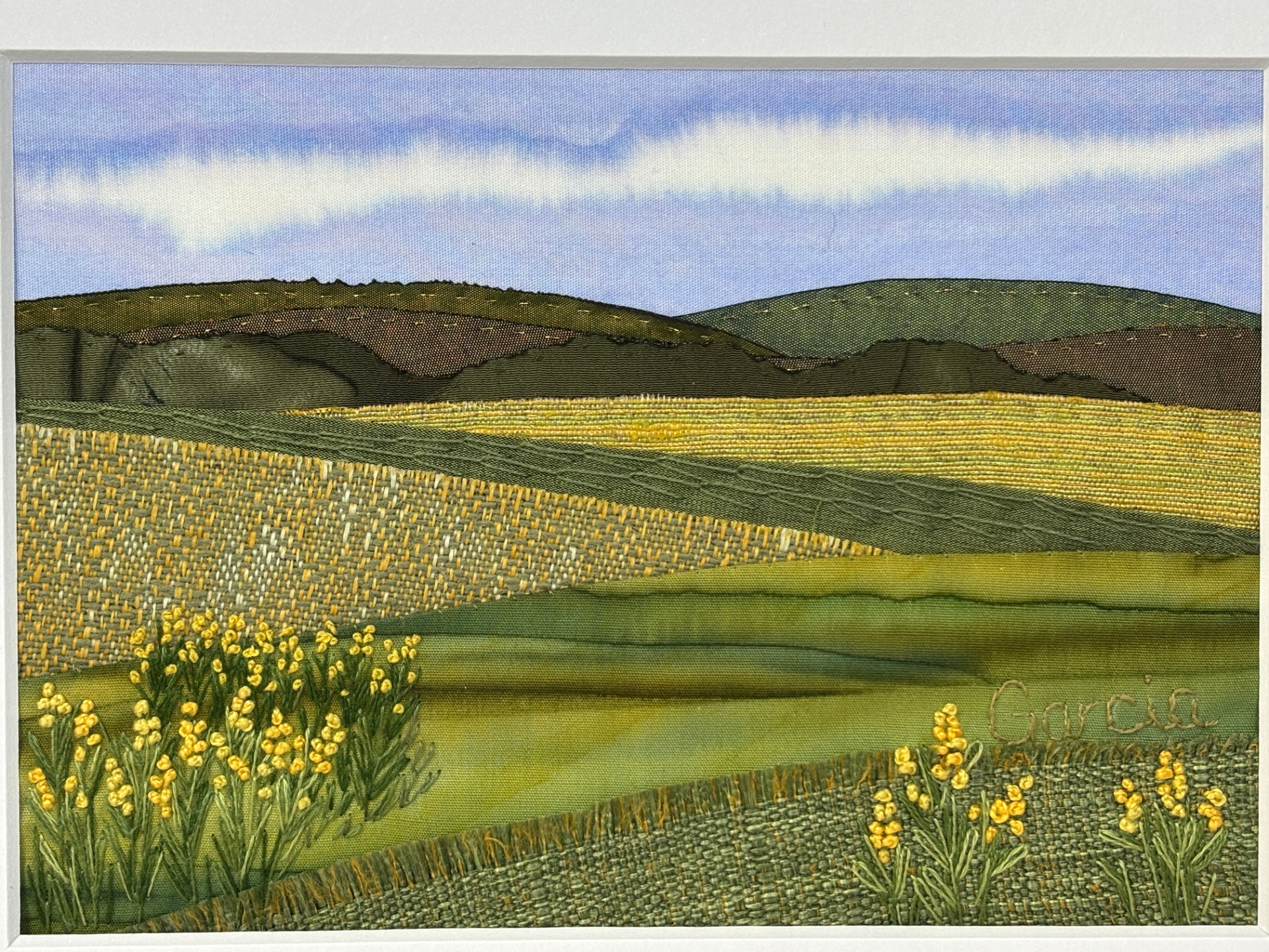 original art fabric landscape