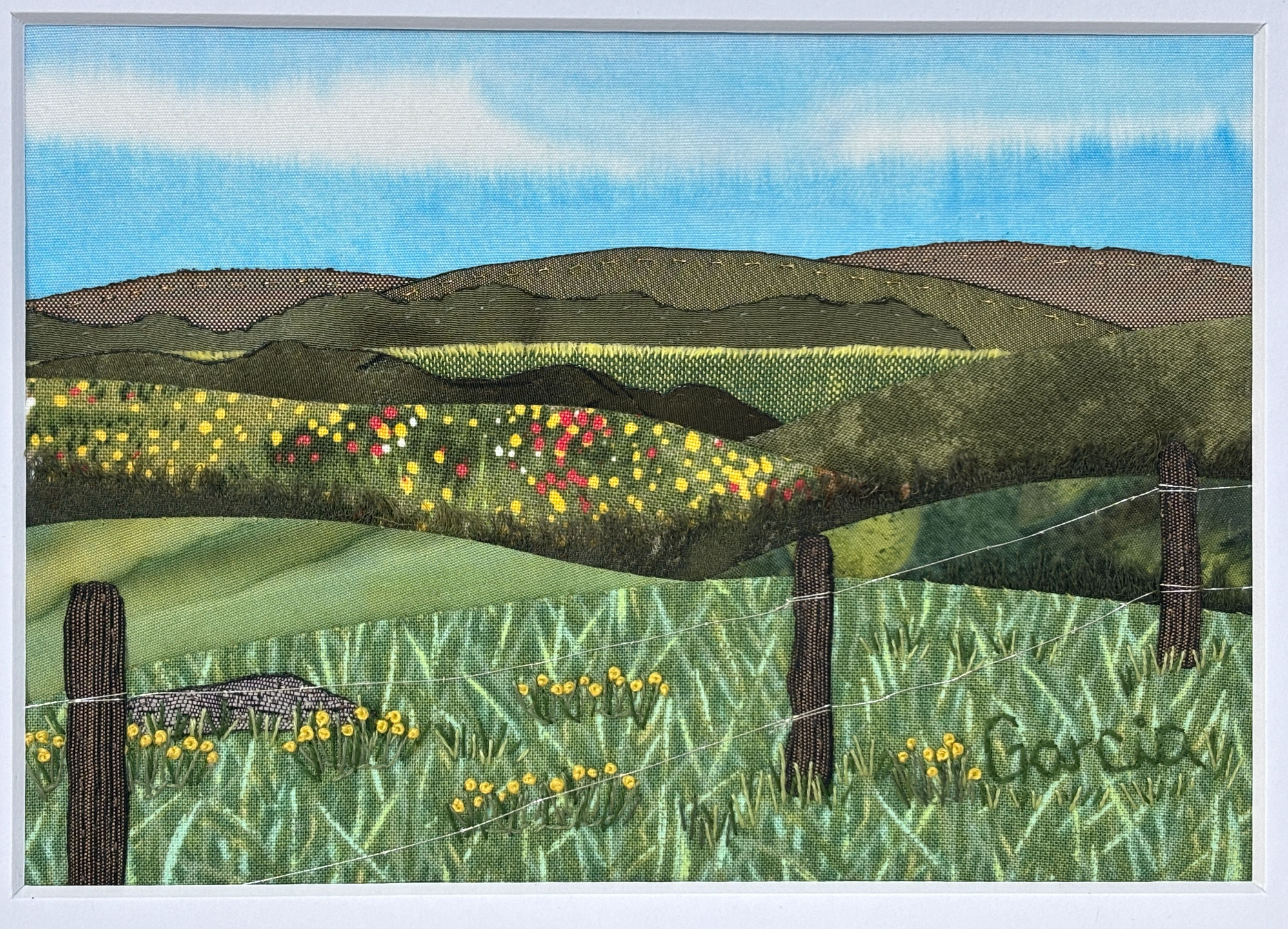 original art fabric landscape