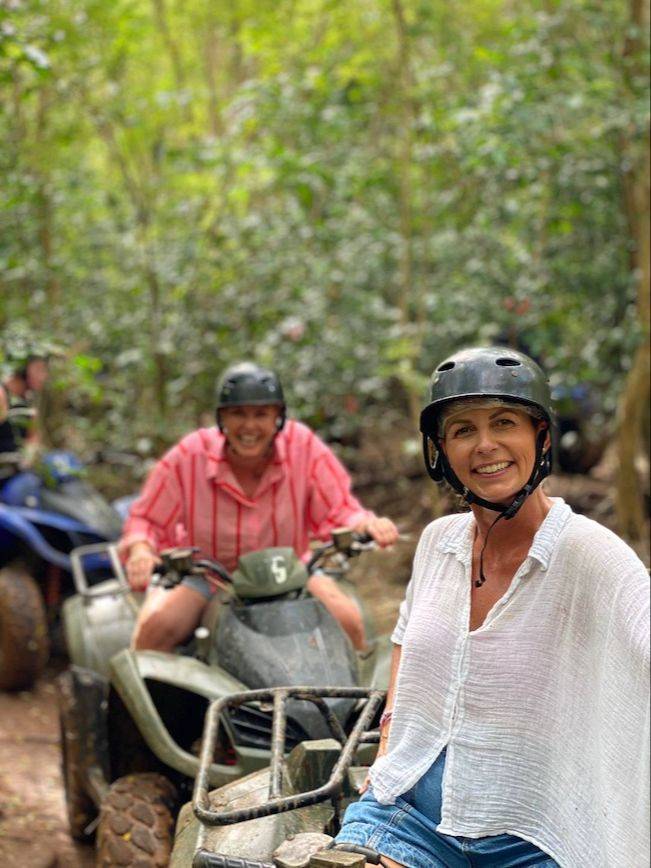 Kell and Shez enjoying the ATVs in Bali on their luxury Bali Retreat RECHARGE