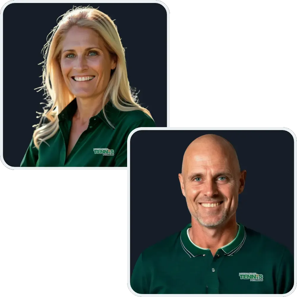 Nathan Martin and Giselle Martin training Lleyton Hewitt and Martina Navratilova