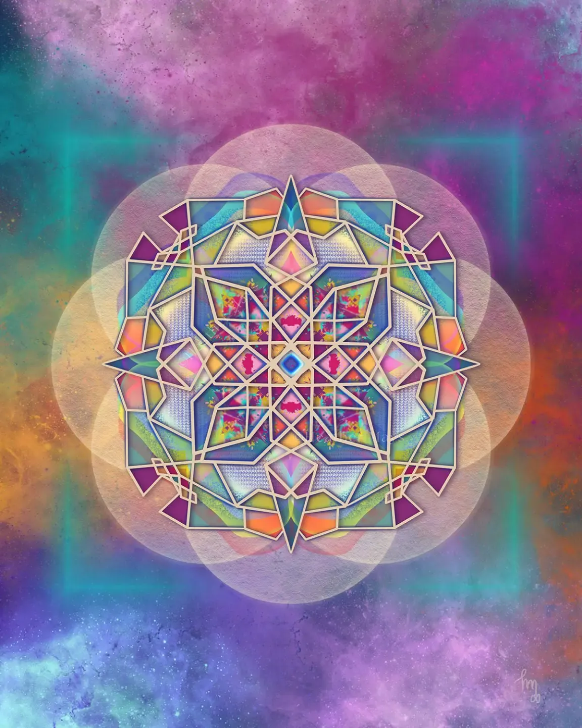 sacred soul art_geometric art_aura art_pink orange ascension art_intuitive art