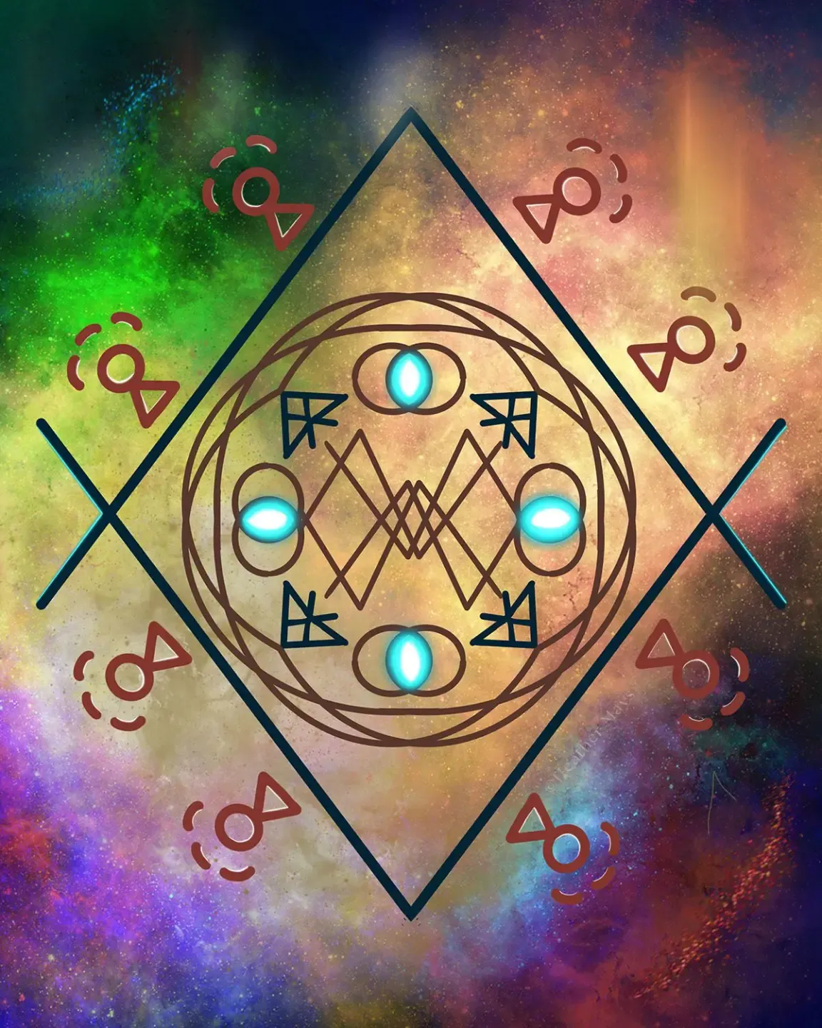 diamond shaped galactic art