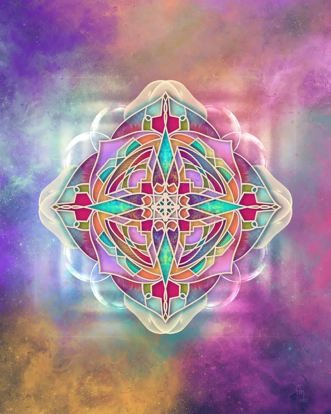 sacred soul art_geometric art_aura art_pink orange ascension art_intuitive art