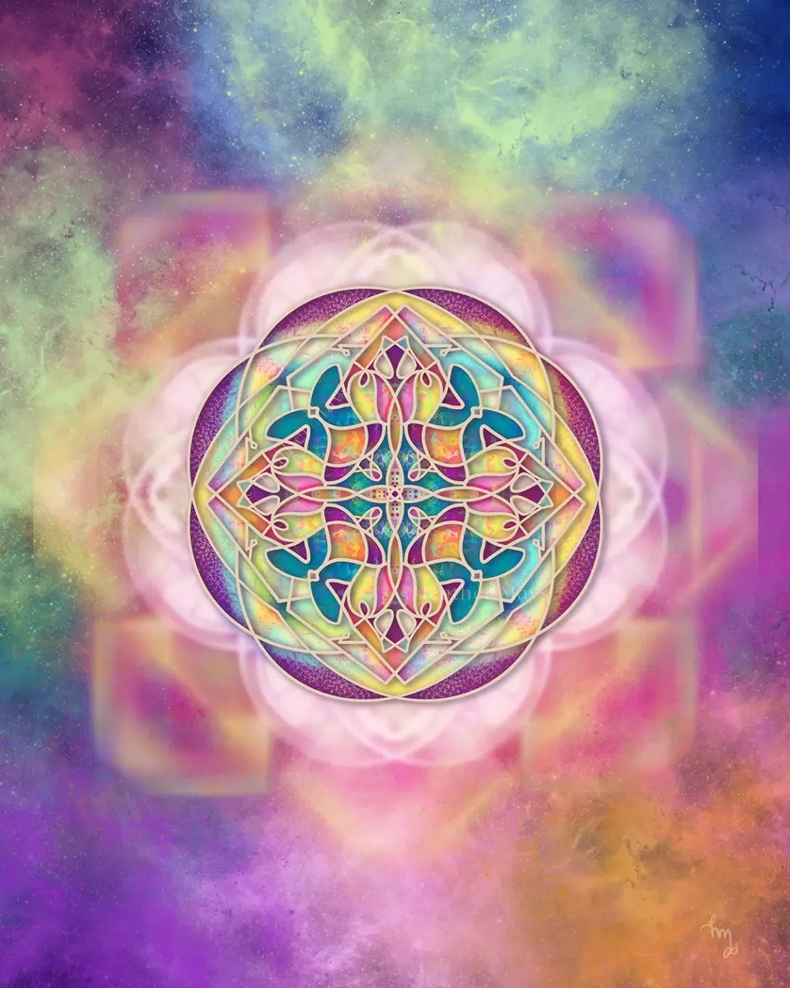 sacred soul art_geometric art_aura art_pink orange ascension art_intuitive art