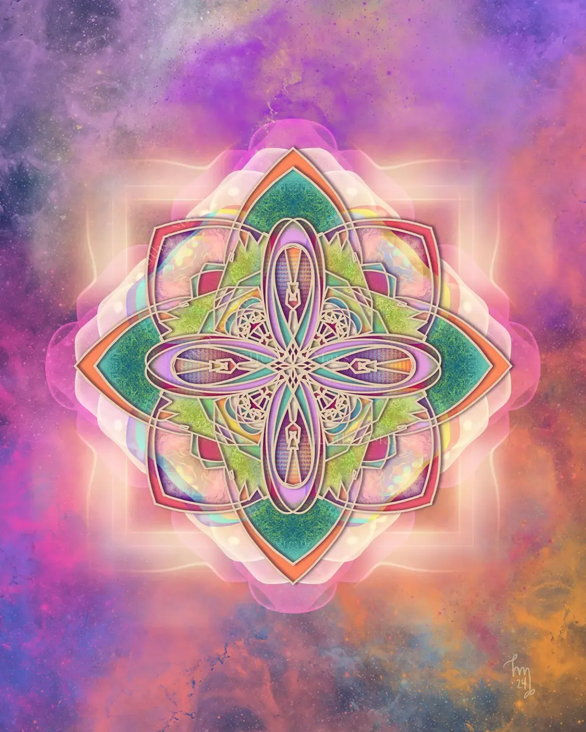 sacred soul art_geometric art_aura art_pink orange ascension art_intuitive art