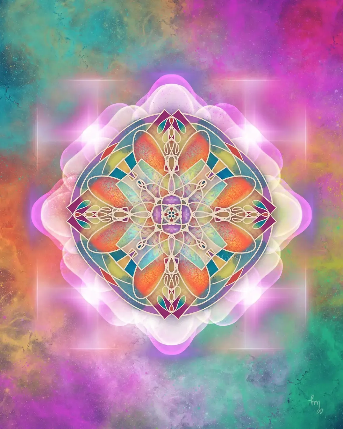 sacred soul art_geometric art_aura art_pink orange ascension art_intuitive art