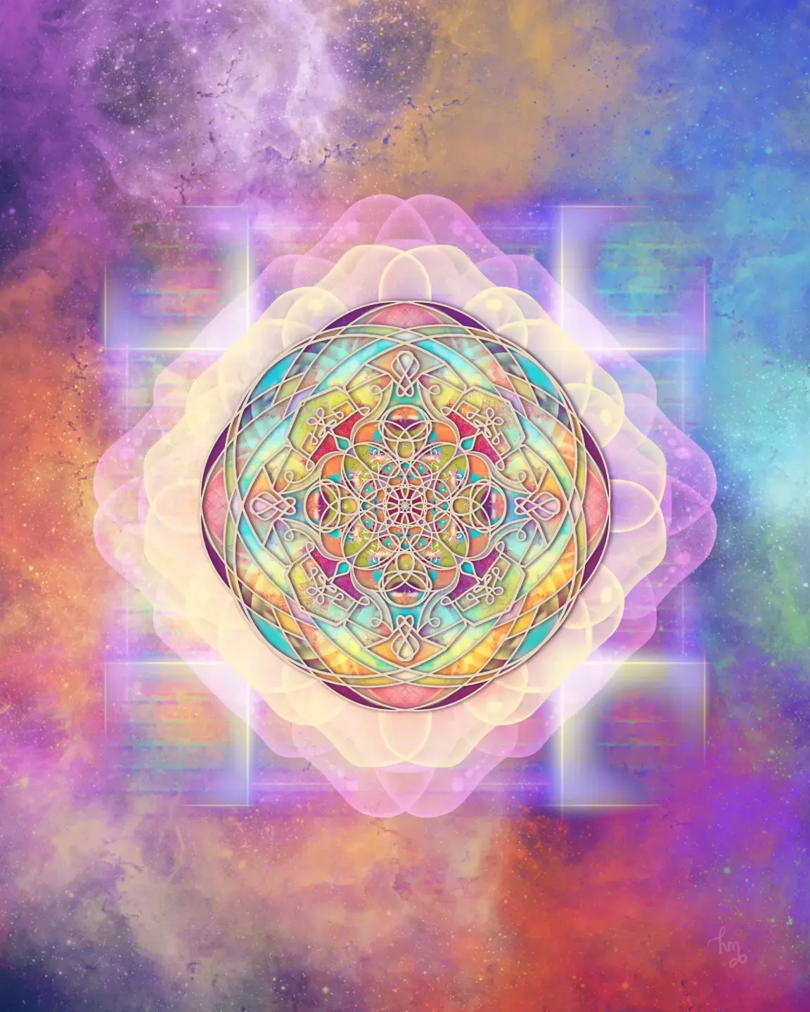 sacred soul art_geometric art_aura art_pink orange ascension art_intuitive art