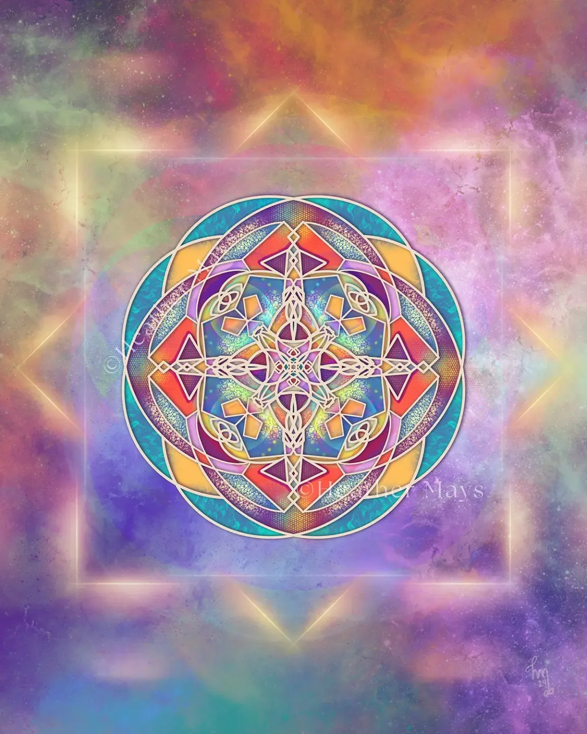 sacred soul art_geometric art_aura art_pink orange ascension art_intuitive art