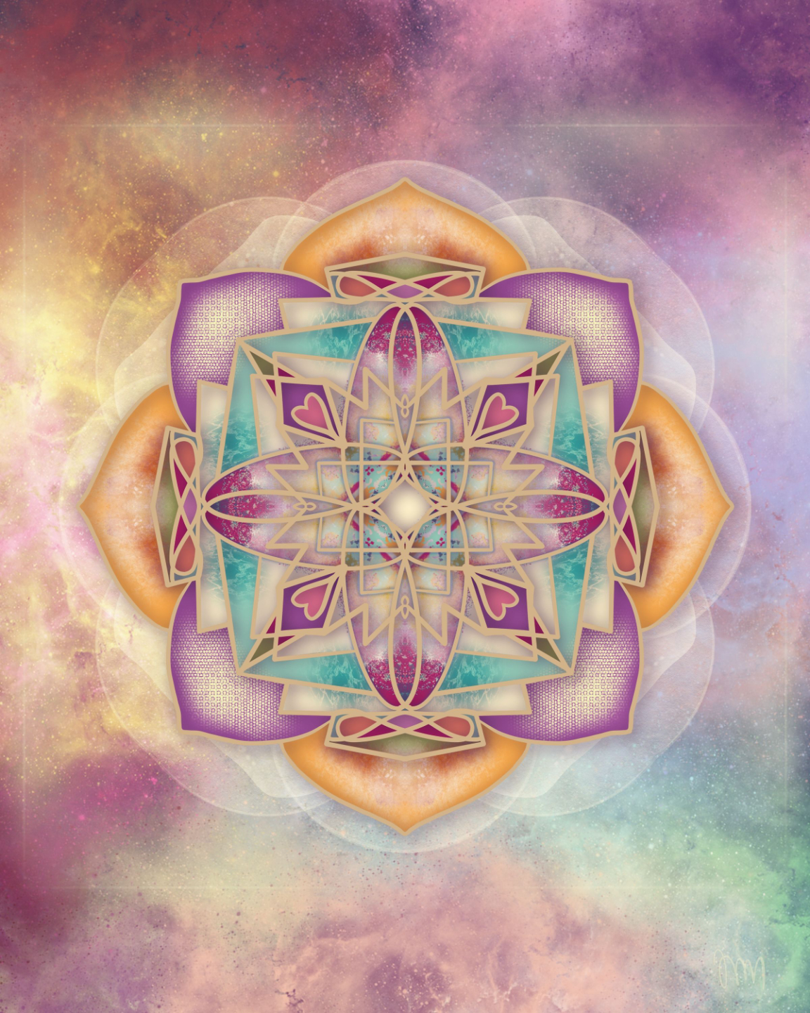 sacred soul art_geometric art_aura art_pink orange ascension art_intuitive art1