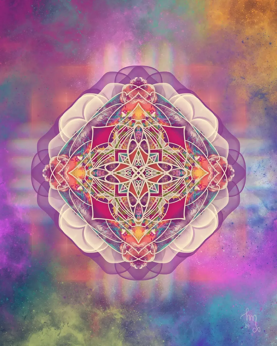 sacred soul art_geometric art_aura art_pink orange ascension art_intuitive art