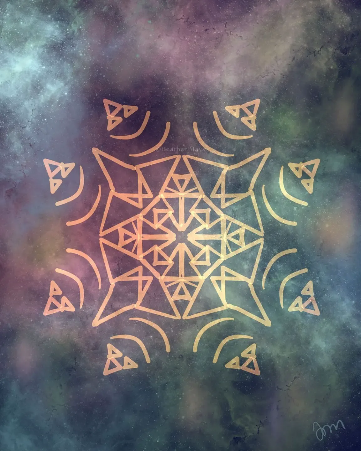 gray green repeating pattern sacred art