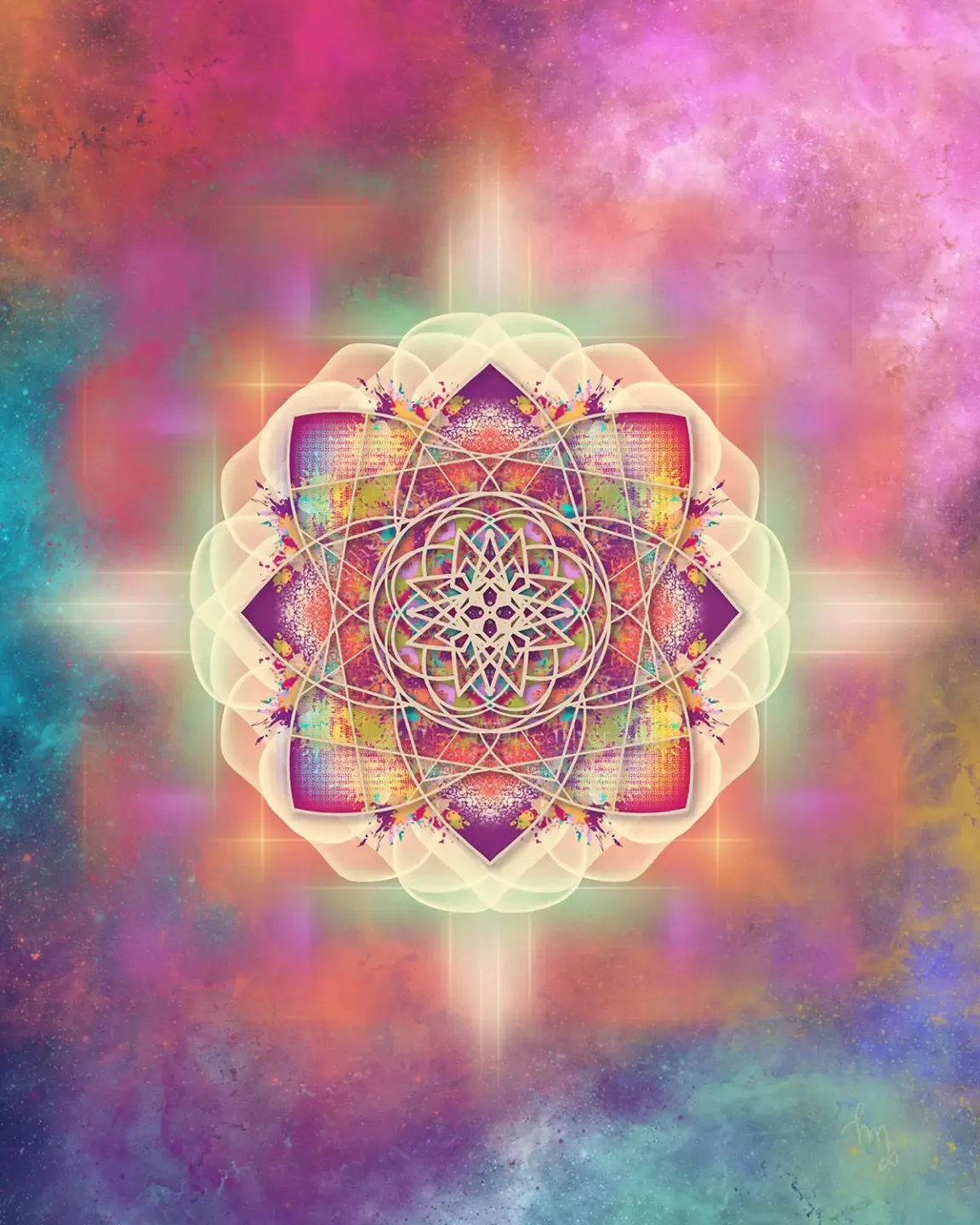 sacred soul art_geometric art_aura art_pink orange ascension art_intuitive art