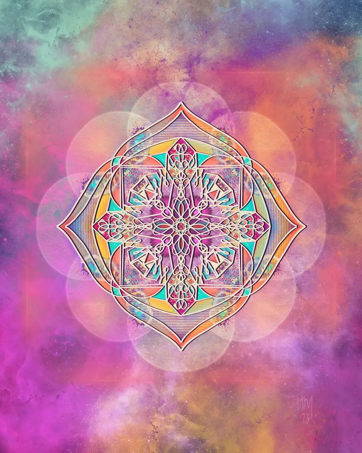 geometric flower art