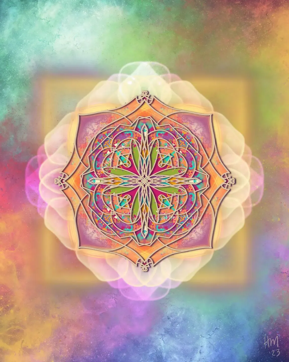 blue and green geometric art