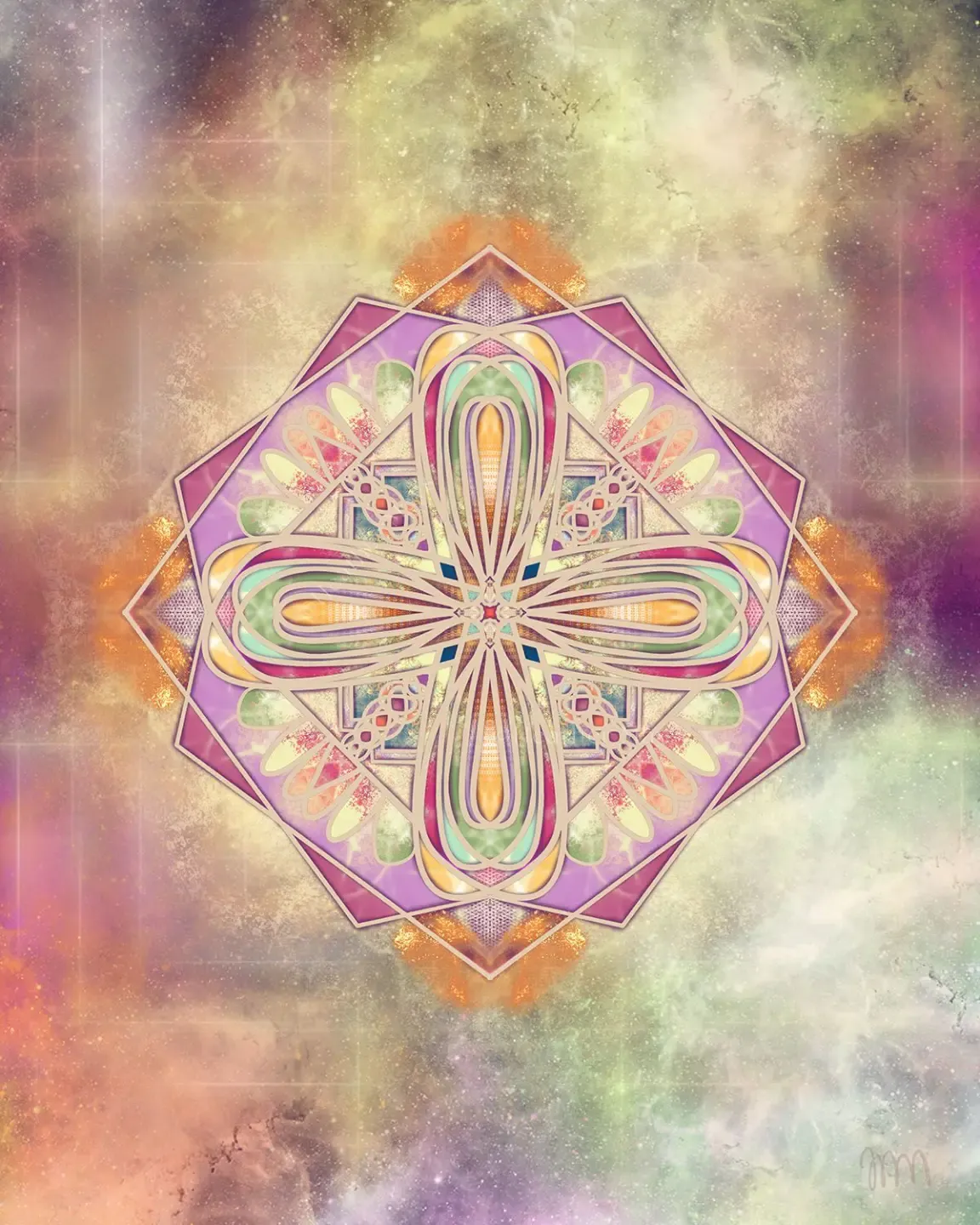 blue and green geometric art
