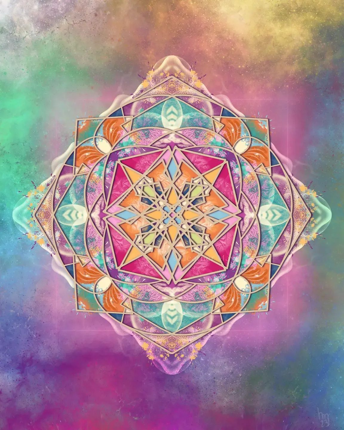 gray green repeating pattern sacred art
