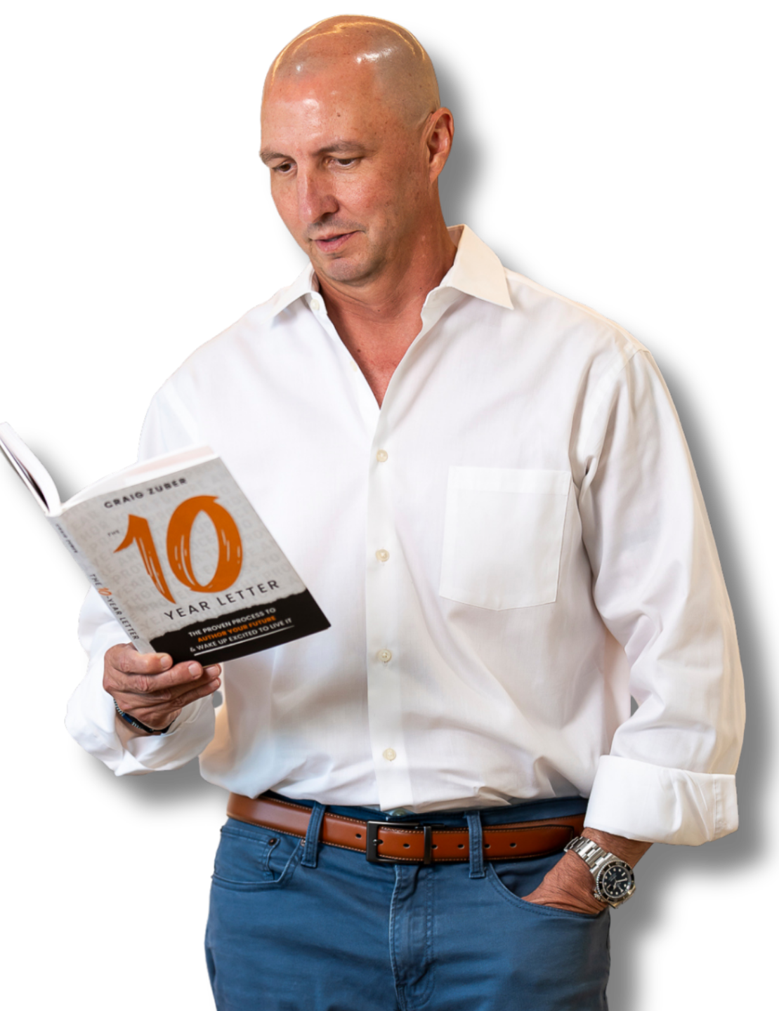 Craig Zuber reading the 10-year letter book