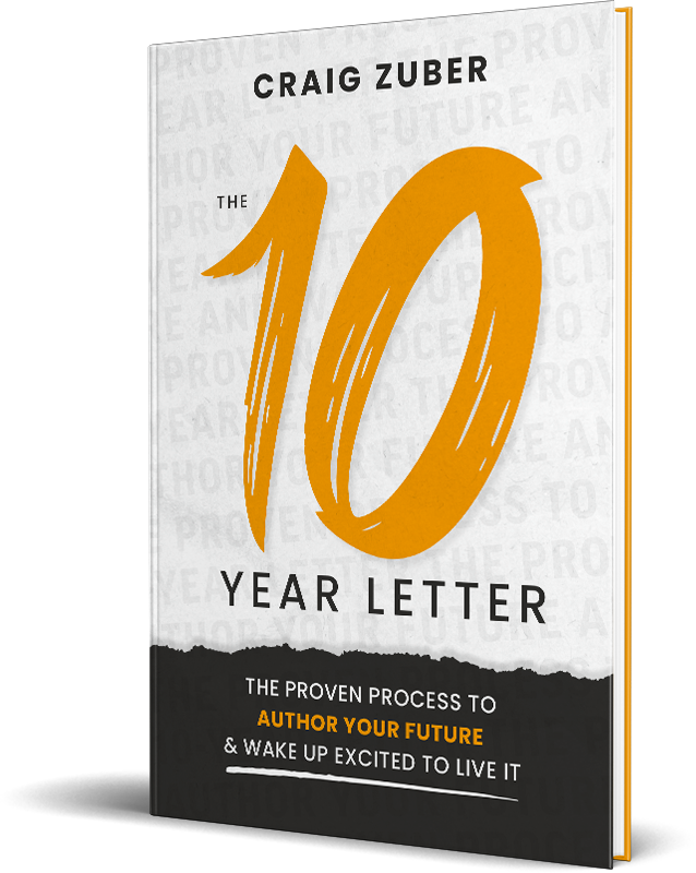 The 10-Year Letter hardcover by Craig Zuber shown standing at an angle.