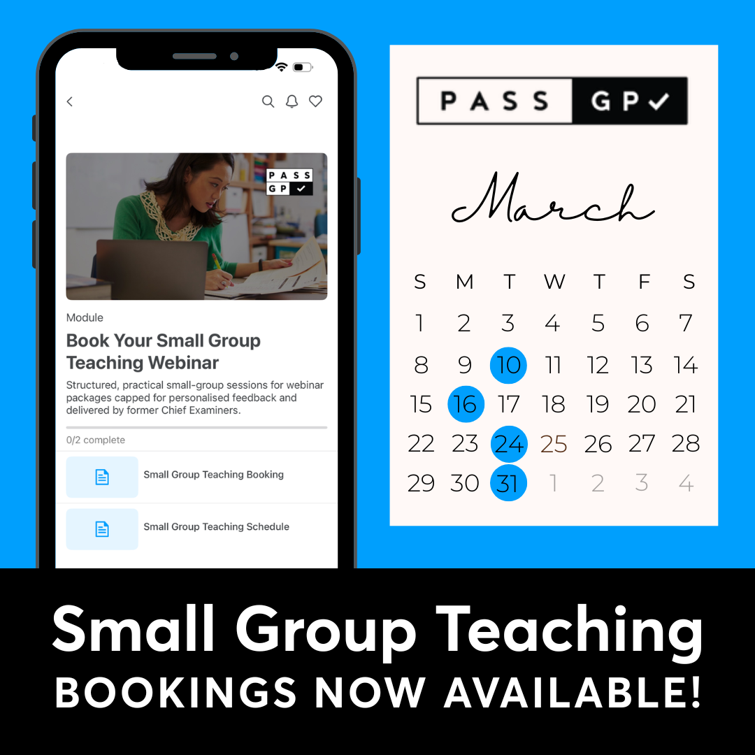 PassGP examiner-led small group booking portal with live calendar availability