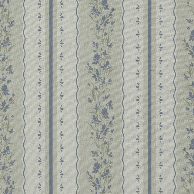 Cottage Core Floral Stripe Scallop Pattern