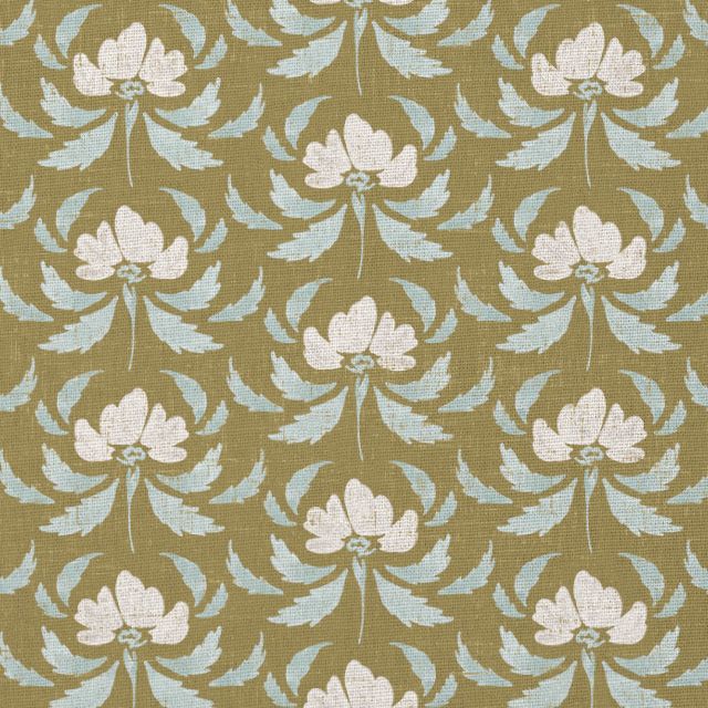 Neutral Beige Floral Block Print Pattern