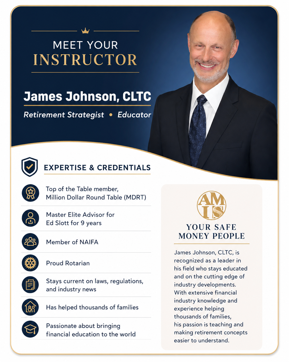 James Johnson, CLTC, retirement strategist and educator