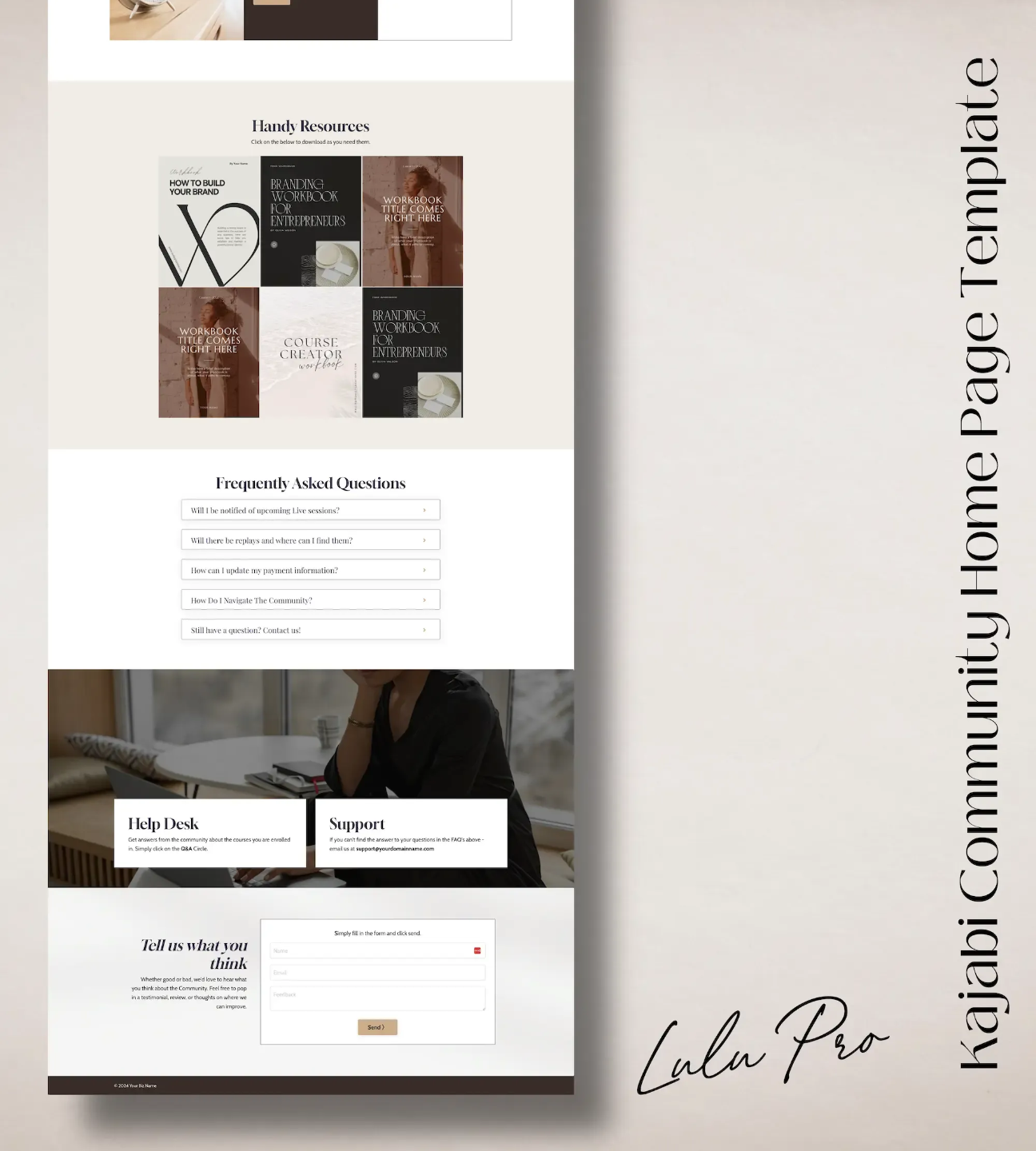 Kajabi Lulu Community Home Page Template - Mockup