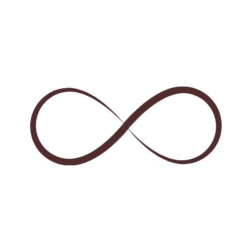 Abstract line art of four circles connected in a symmetrical pattern representing connection and inclusivity.