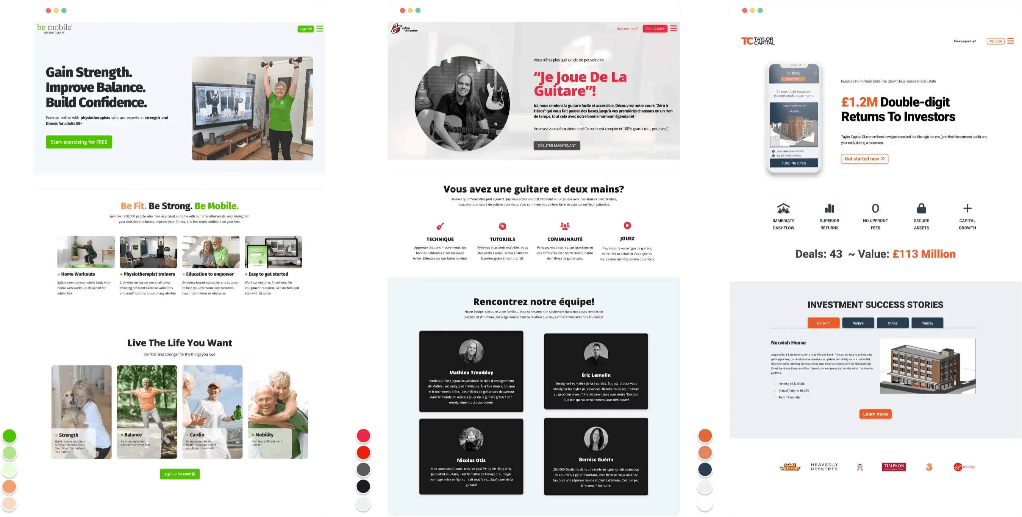 Website & mobile design London | 3 landing/sales pages with flowing design