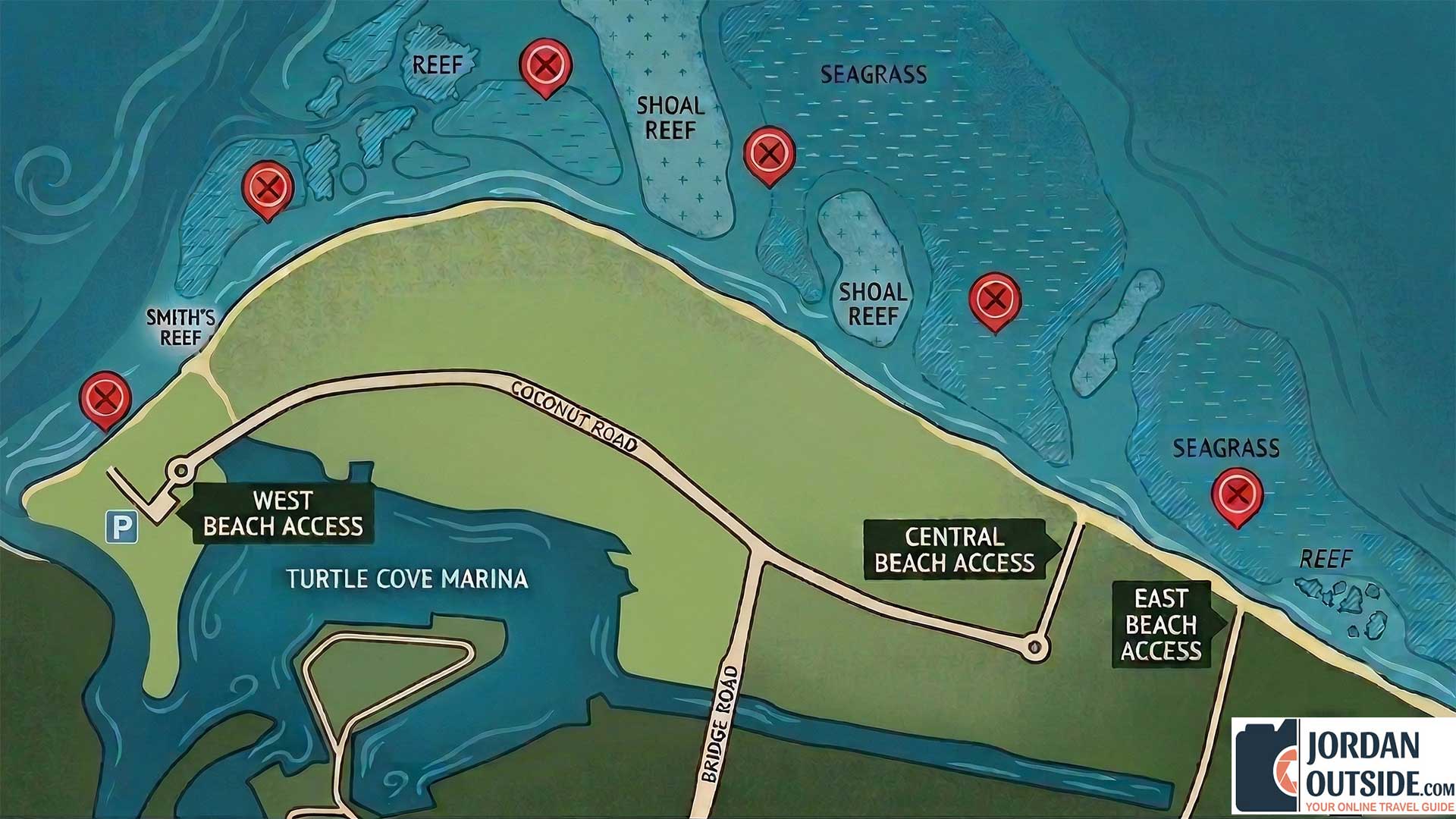 Smith's Reef Map - Providenciales, Turks and Caicos Islands