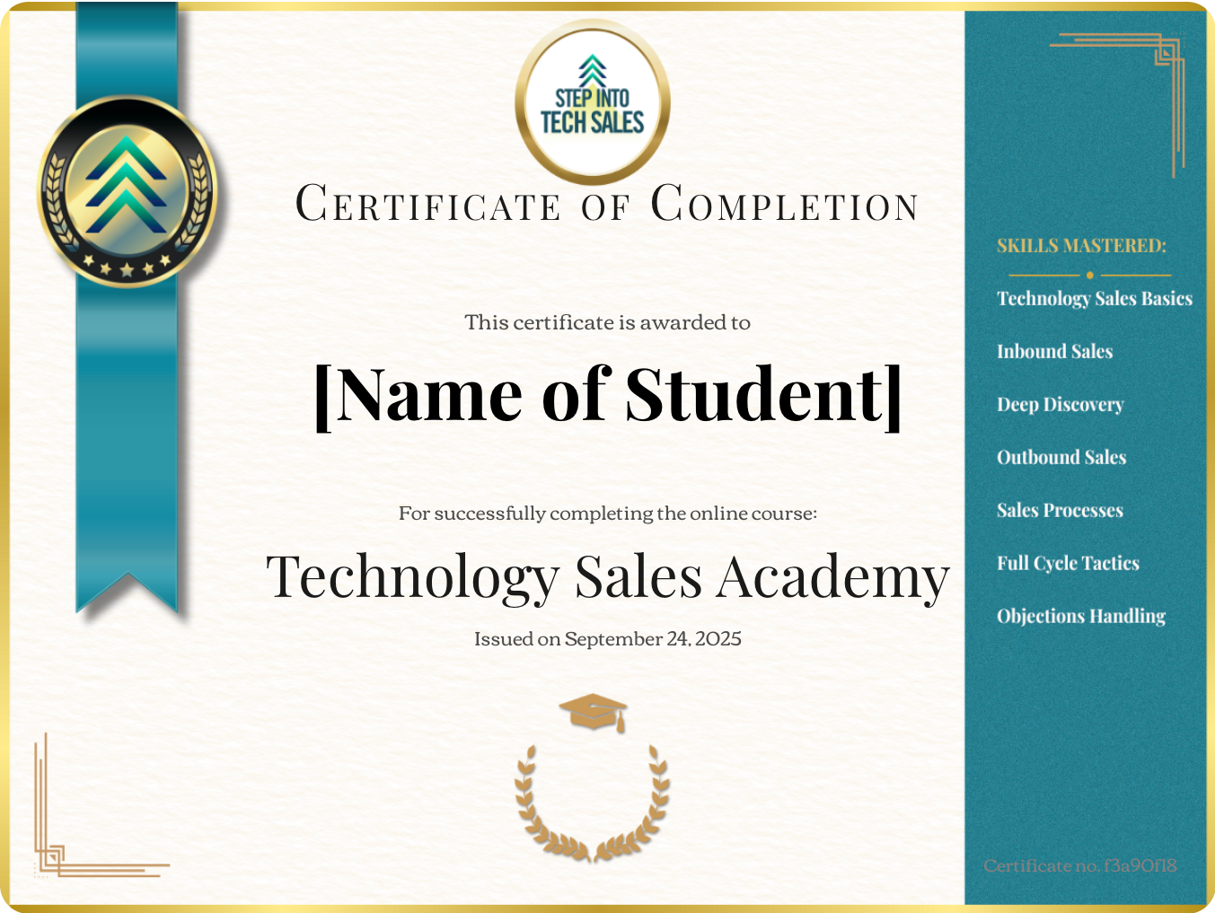 Certificate of Completion granted