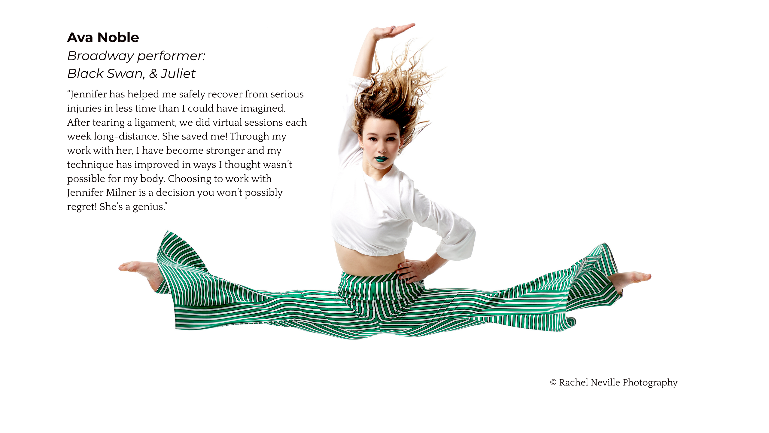 A dancer executing a jeté.