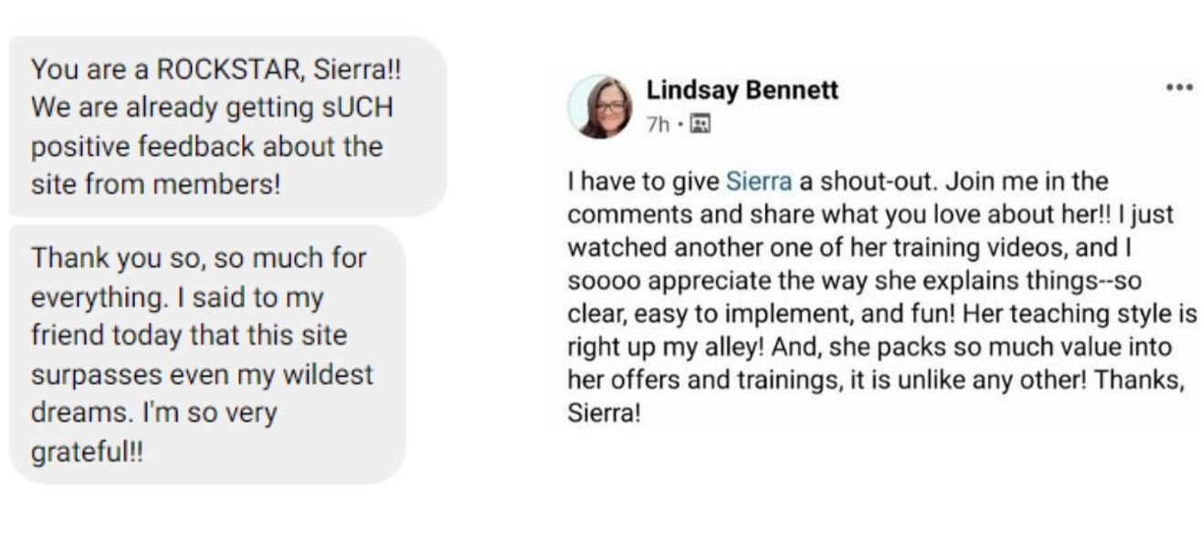 Review for Sierra Lin Design custom Kajabi design Kajabi expert Kajabi website design how to be a coach