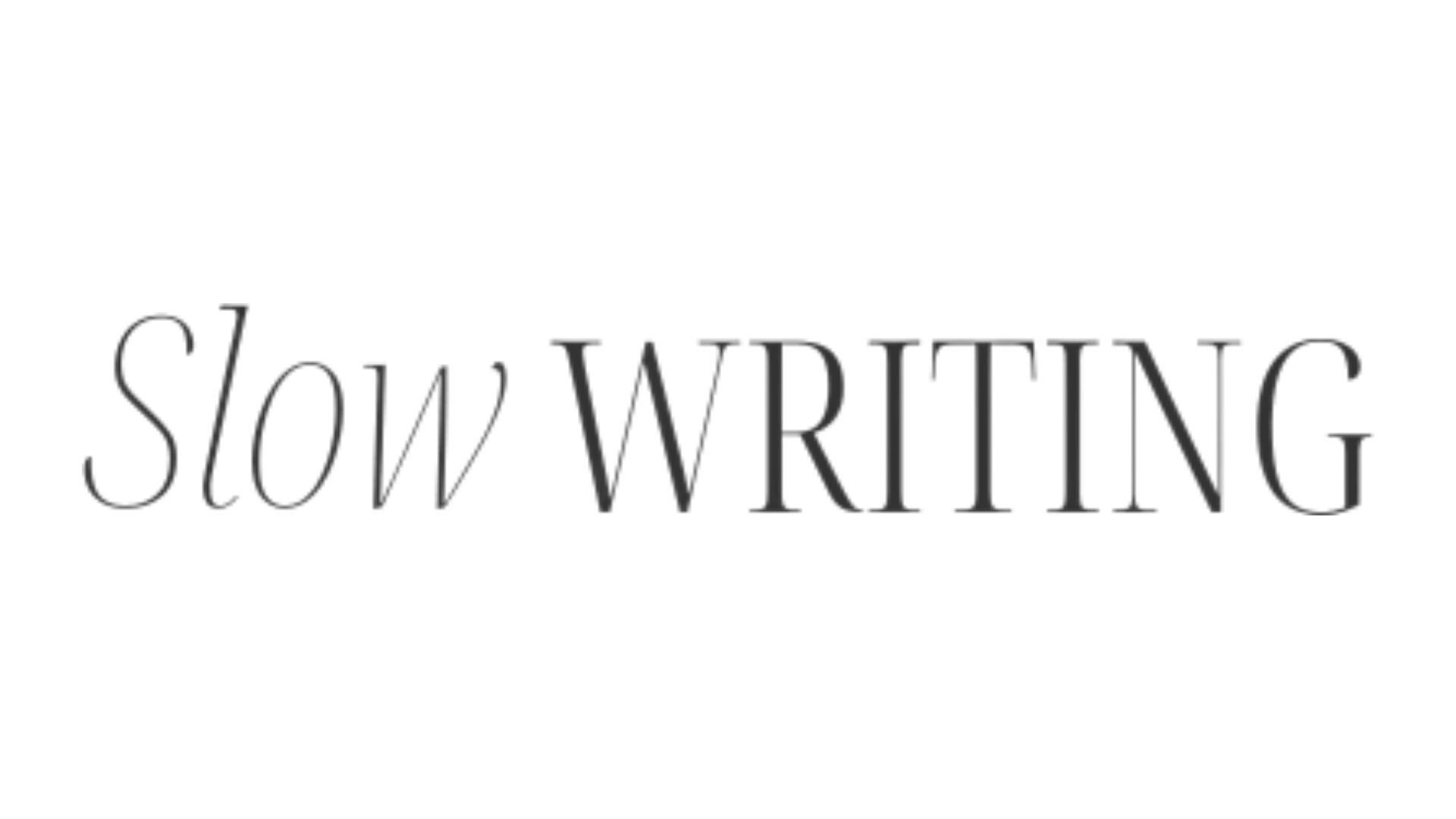 Slow Writing podcast logo in branded off-black, indicating a media appearance.
