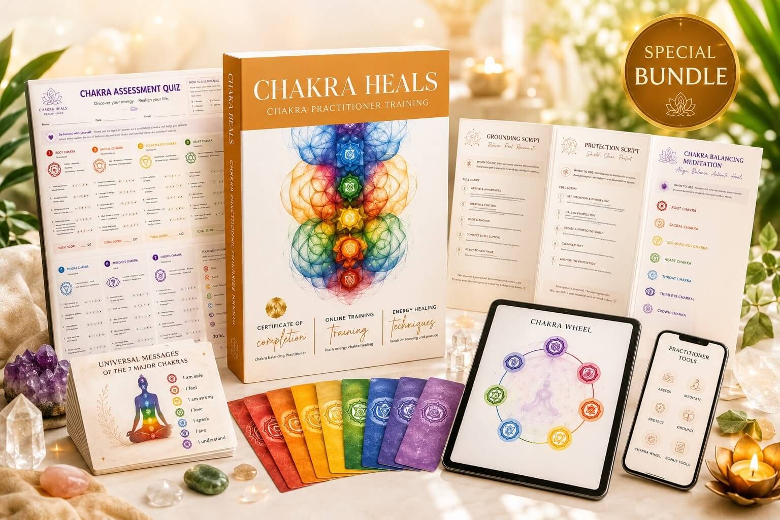 Woman learning chakra healing and energy balancing techniques