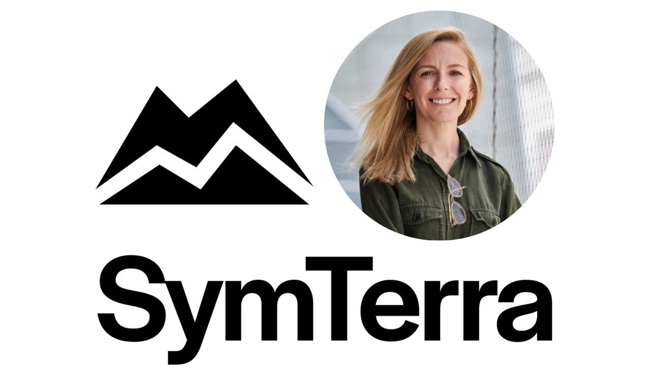 Symterra logo and image of Sarah Crawley, Co-Founder of Symterra