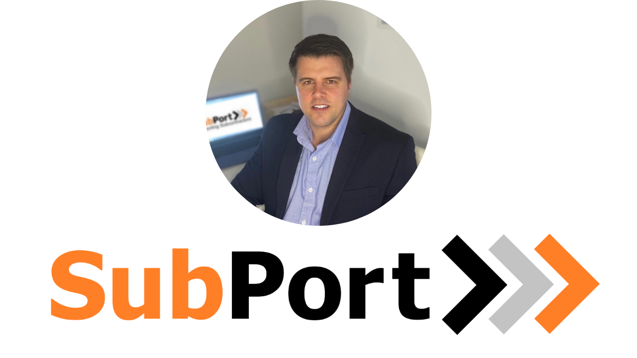 SubPort logo and image of Russell Rack, Director of SubPort Durham