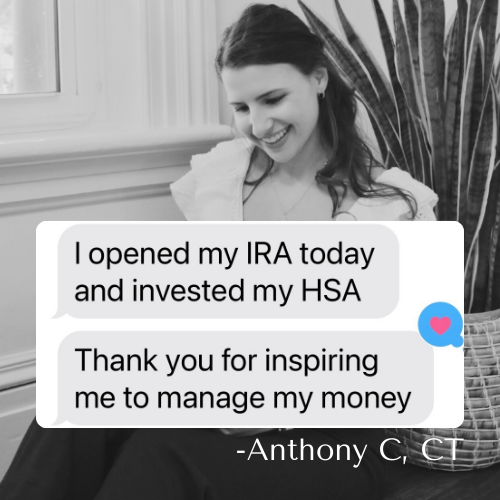 anthony from connecticut opened his IRA and investing in his HSA because he was inspired by brooke to manage his money