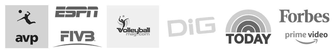 AVP, ESPN, FIVB, VOLLEYBALLMAG.COM, DIG, TODAY, FORBES, PRIME VIDEO