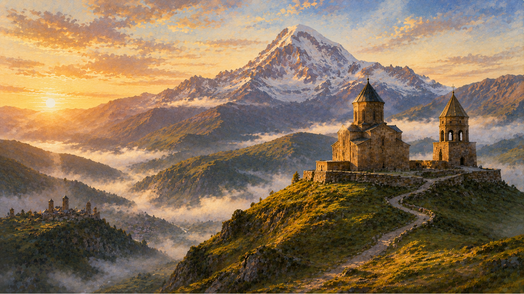 Armenia, Georgia, Azerbaiyán paisaje