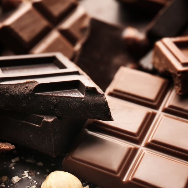 Dark and milk chocolate blocks showing quality pastry ingredients and chocolate selection for baking and patisserie