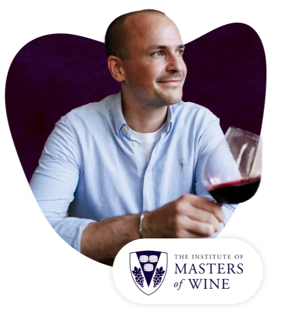 Konstantin Baum with the Institute of Masters of Wine logo