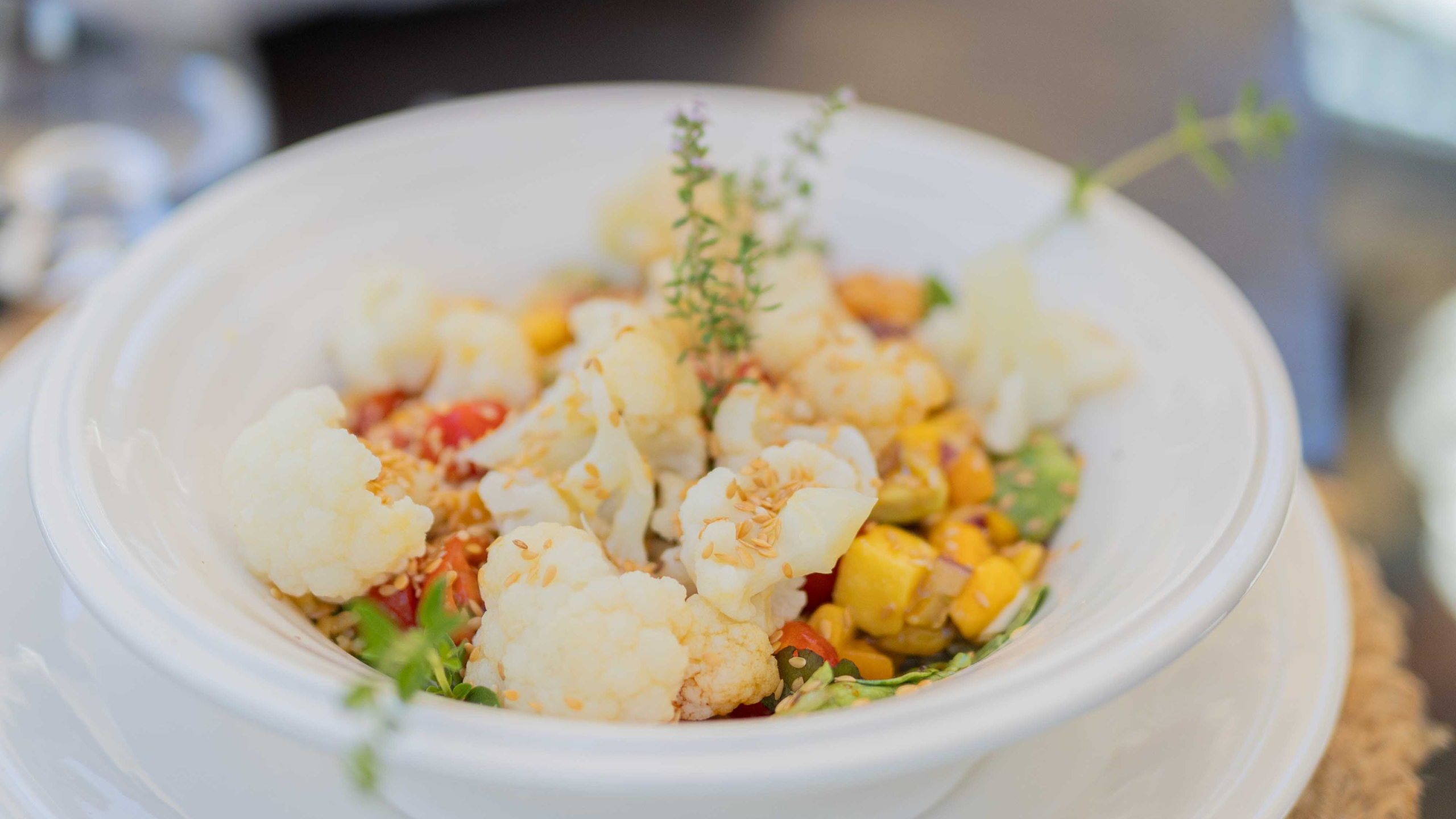 spain retreat cauliflower lunch bowl
