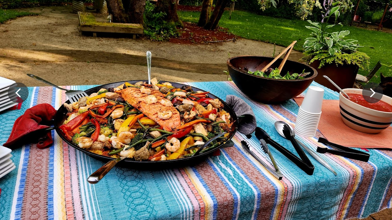 Paella at Oregon yoga retreat