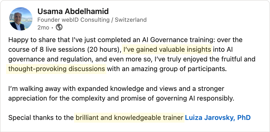 Testimonial - Usama Abdelhamid