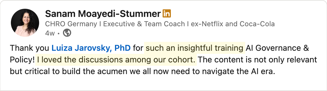 Testimonial - Sanam Moayedi-Stummer