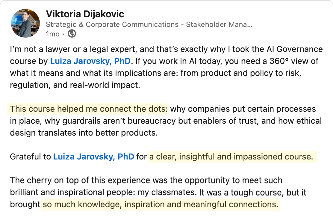 Testimonial - Viktoria Dijakovic