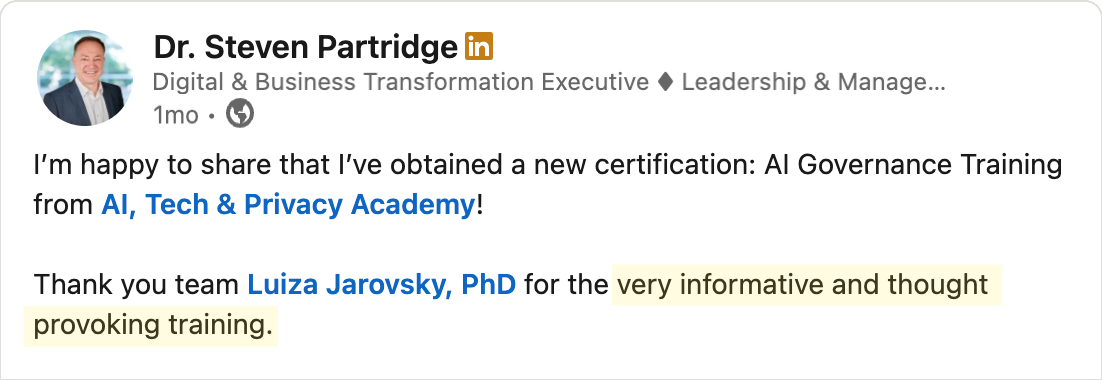 Testimonial - Steven Partridge